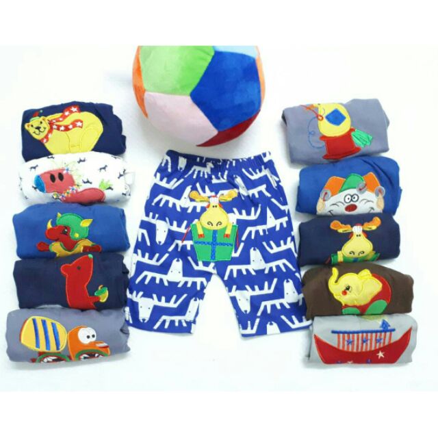Set 5 quần lửng thêu mông thú bé trai/ gái