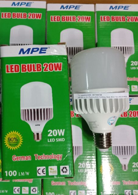 Bóng đèn Led búp trụ MPE- bóng Led trụ 40w 30w 20w mpe thân nhôm