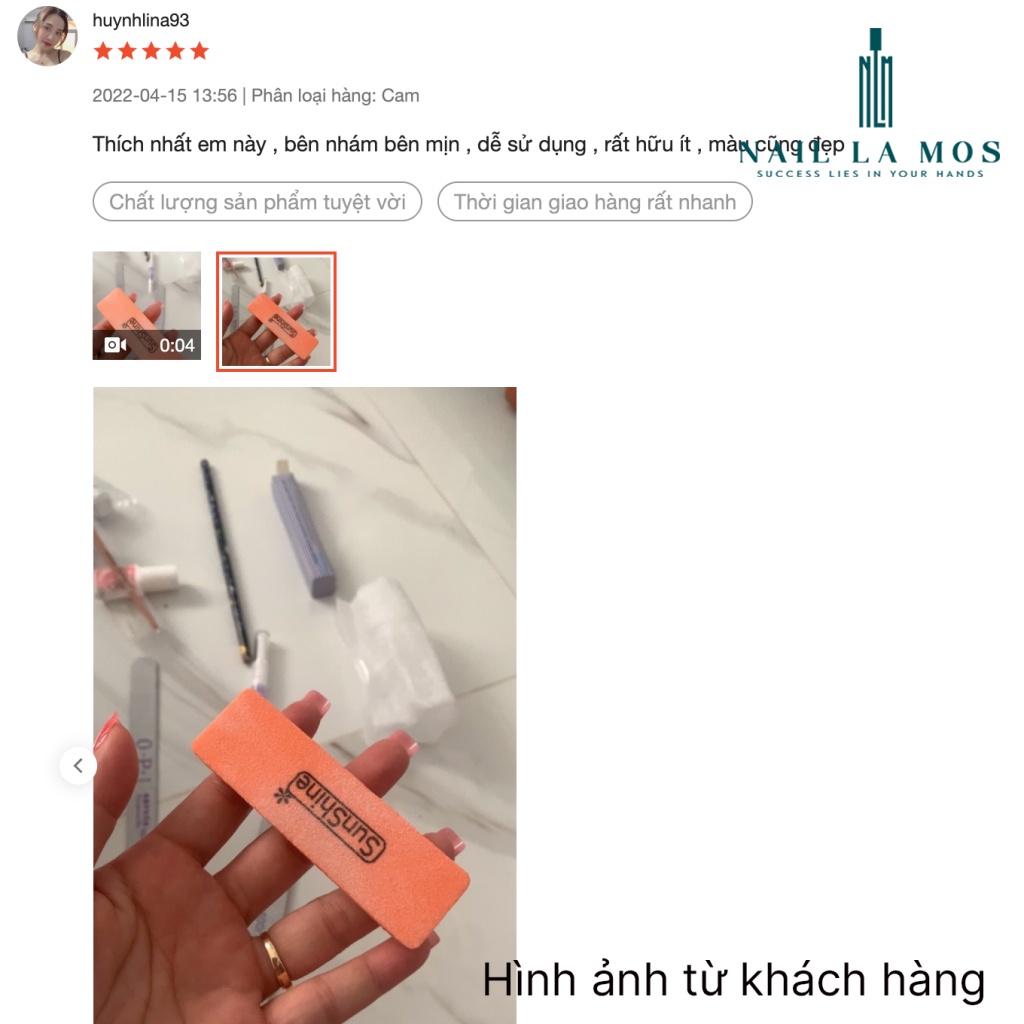 Phao mịn chà móng  nhiều màu sắc hình chữ nhật dễ cầm chuyên dụng cho dân làm móng