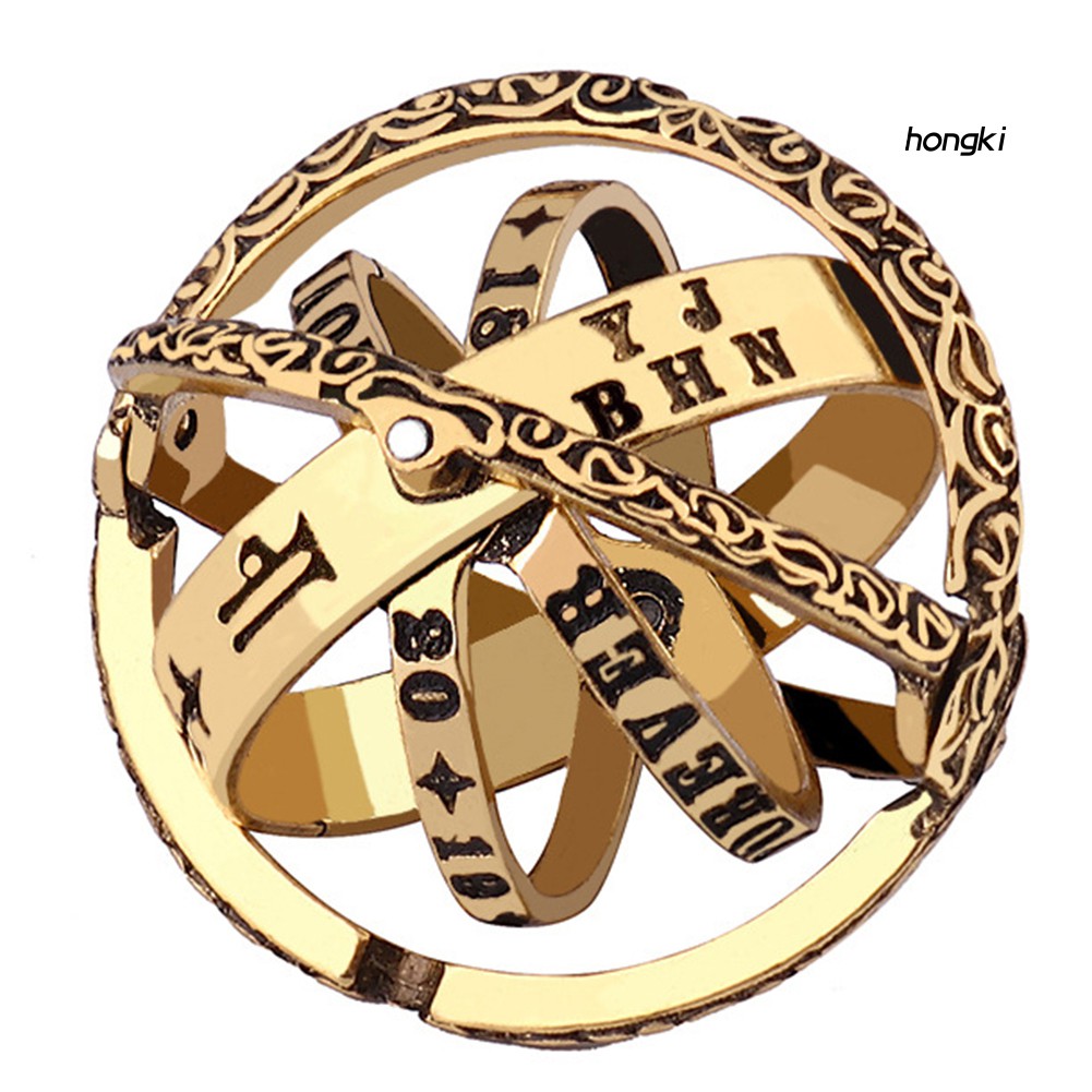 Nhẫn Hợp Kim Hình Tròn Phong Cách Vintage Cho Nam Và Nữ