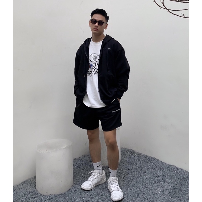 Áo khoác Zipped Hoodie - Black