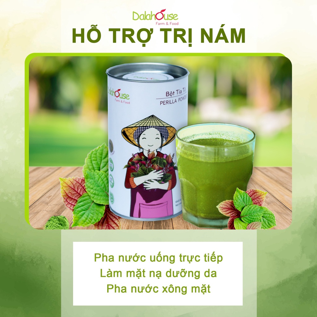 Bột tía tô nguyên chất Dalahouse công nghệ sấy lạnh tiêu chuẩn Châu Âu hộp 60 gr