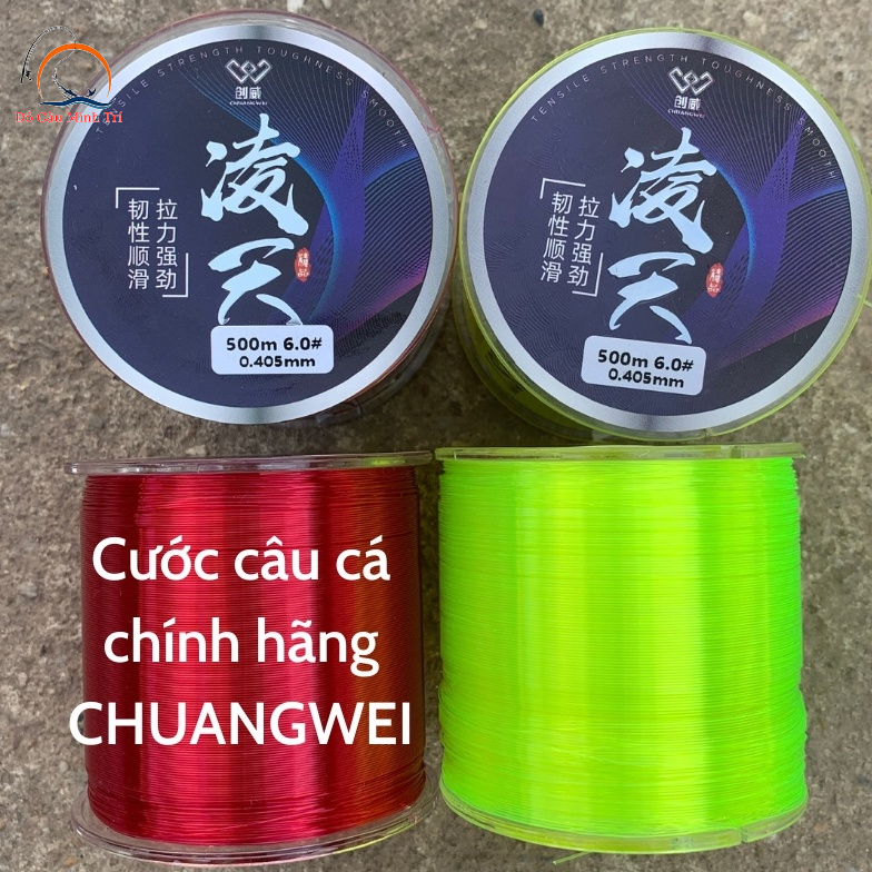 Cước Câu Cá Lăng Thiên CHUANGWEI 500m Chính Hãng Sợi Mịn Chống Xoăn Cắt Nước Nhanh