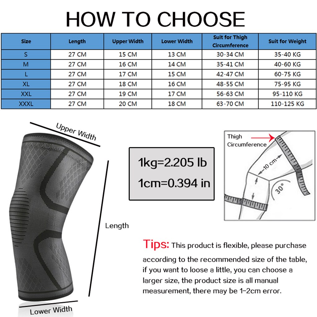 1 Miếng Đệm Đầu Gối Bằng Nylon Đàn Hồi Chống Trượt Hỗ Trợ Tập Thể Thao