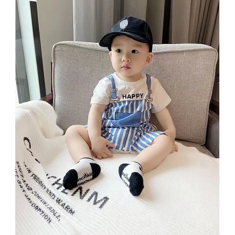 Bộ Áo Liền Quần Tay Ngắn Thời Trang Mùa Hè Phong Cách Hàn Quốc Cho Trẻ Sơ Sinh