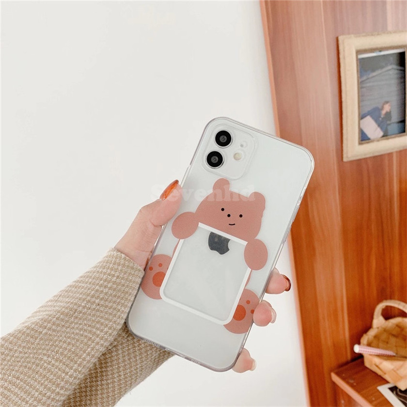 👏Ready Stock🎀 IPhone 12 Pro Max 12 Mini SE2020 11 Pro Max X XR XS Max 8 7 6 6s Plus Phone Case Can Put Photo Stickers Couple Cute Transparent Soft Case Protective Cover