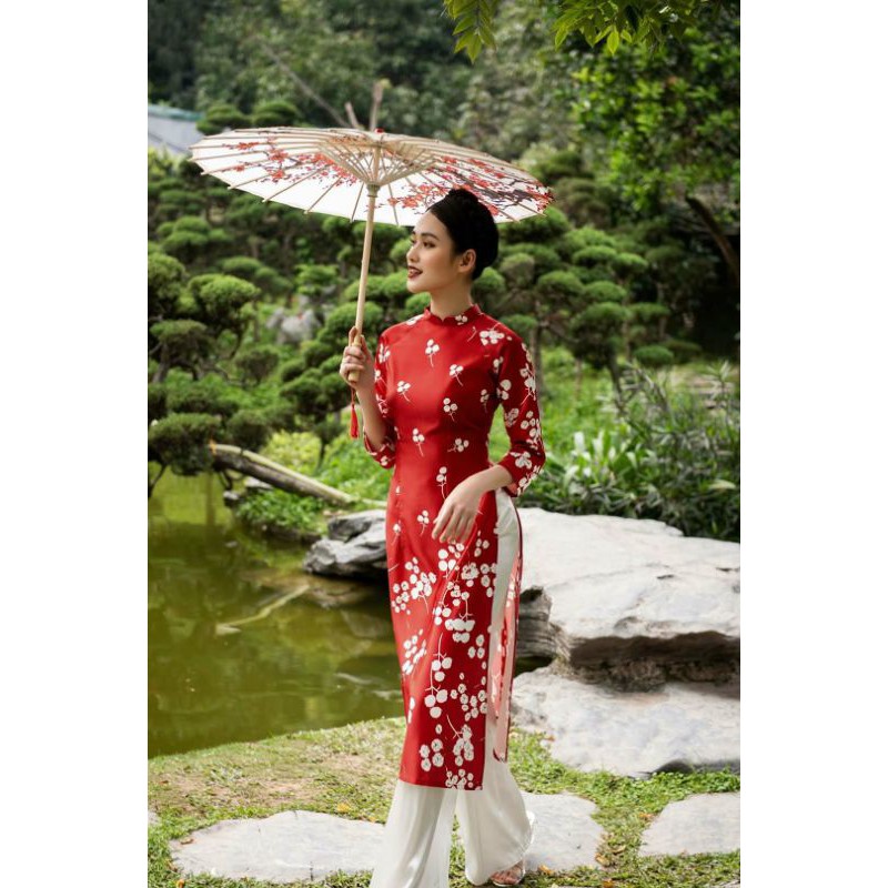 ÁO DÀI CÁCH TÂN IN HOA CAO CẤP( HÀNG THIẾT KẾ)