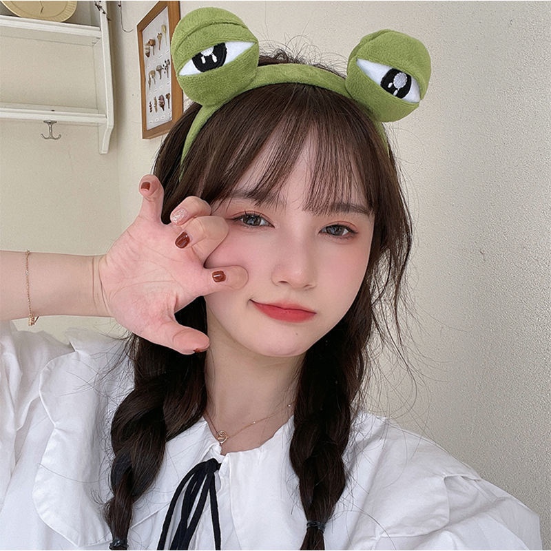 Bờm cài tóc rửa mặt, cài skincare, bờm ếch mắt lồi xanh Bơ Store