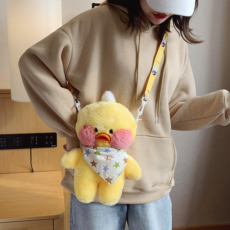 All-match plush small bag female 2021 new Korean version of duck furry shoulder bag messenger bag