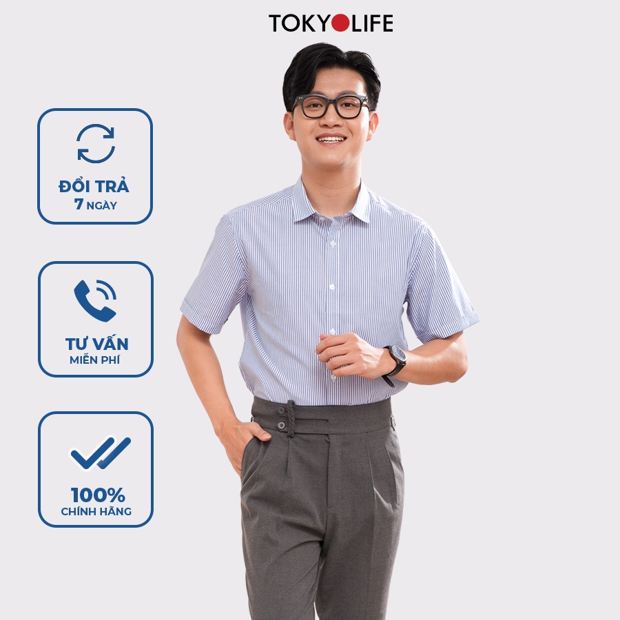 Áo Sơ mi Nam ngắn tay dáng suông TOKYOLIFE I1/I7SHI508G