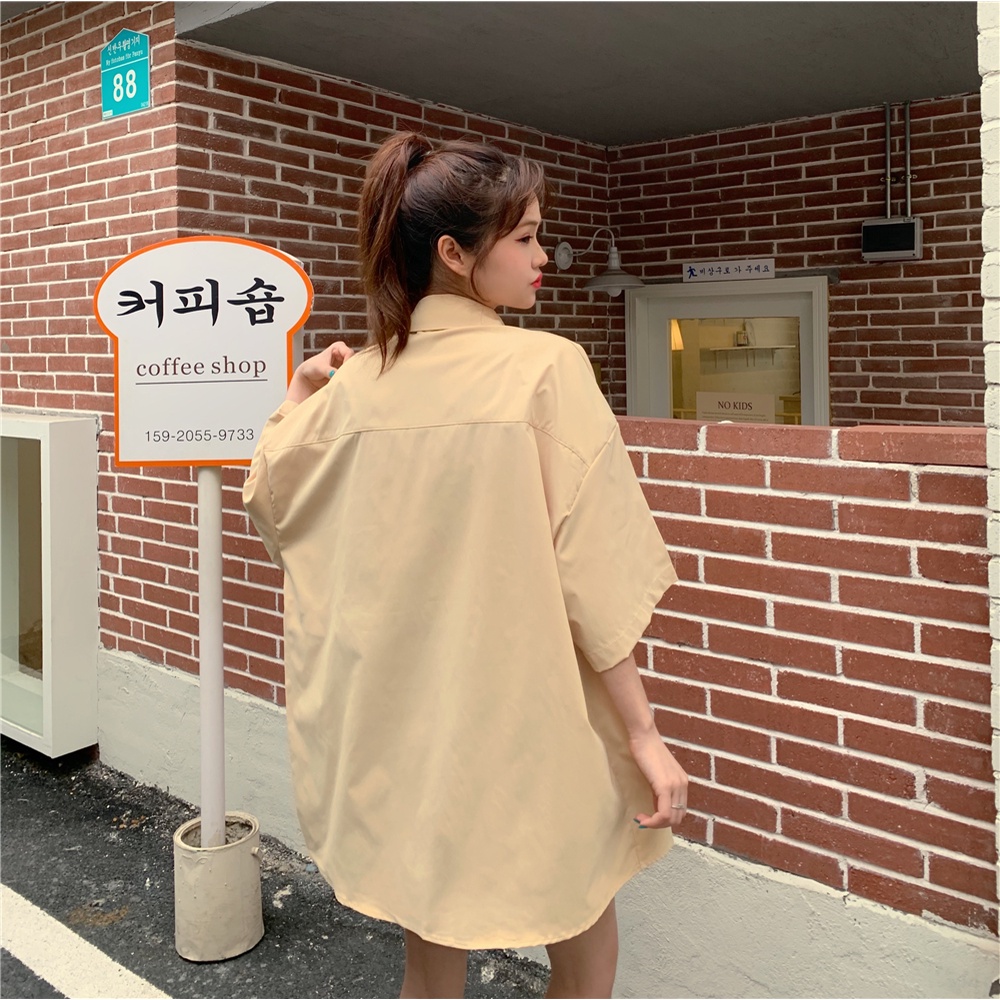 Áo Sơ Mi Ngắn Tay Dáng Rộng Thiết Kế Mới Thời Trang Mùa Hè Dành Cho Nữ