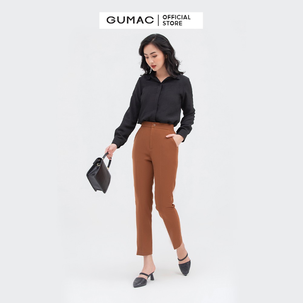 Áo sơ mi nữ giấu nút GUMAC form basic nhiều màu thanh lịch AB853 - HÀNG MỚI VỀ