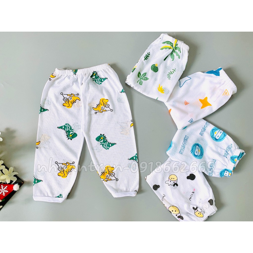 Set 10 quần dài cotton giấy bé trai, bé gái 3-15kg