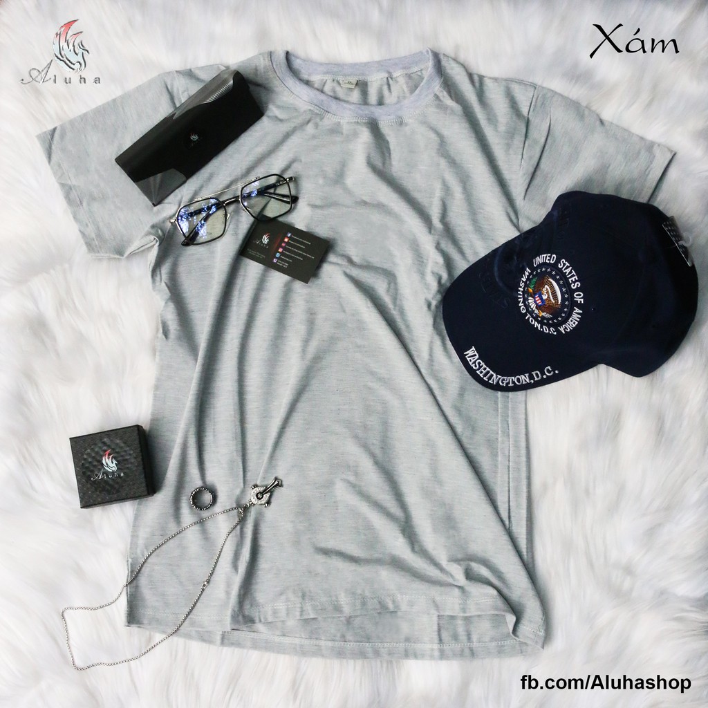 Áo thun trơn 4 chiều Unisex vải mềm mịn giá tận xưởng - A001 - Aluha - CHÚ Ý CHỌN SIZE THEO BẢNG SIZE CỦA SHOP