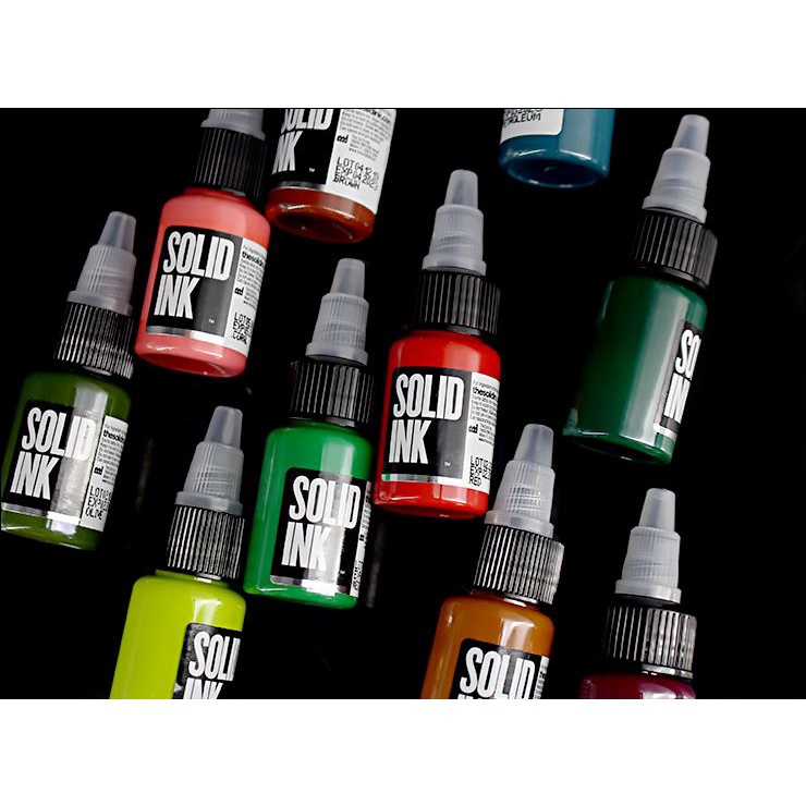 Mực màu chính hãng solid 15ml ( mực xăm lên da thật ) mực phun xăm