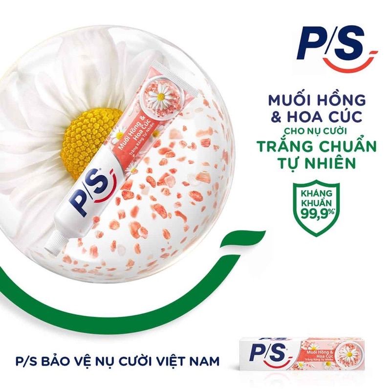 KEM ĐÁNH RĂNG PS MUỐI HỒNG VÀ HOA CÚC 180G