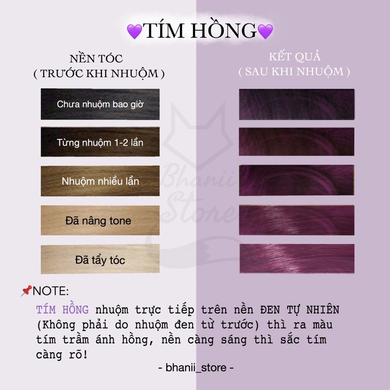 Thuốc nhuộm tóc Tím Hồng bhanii store