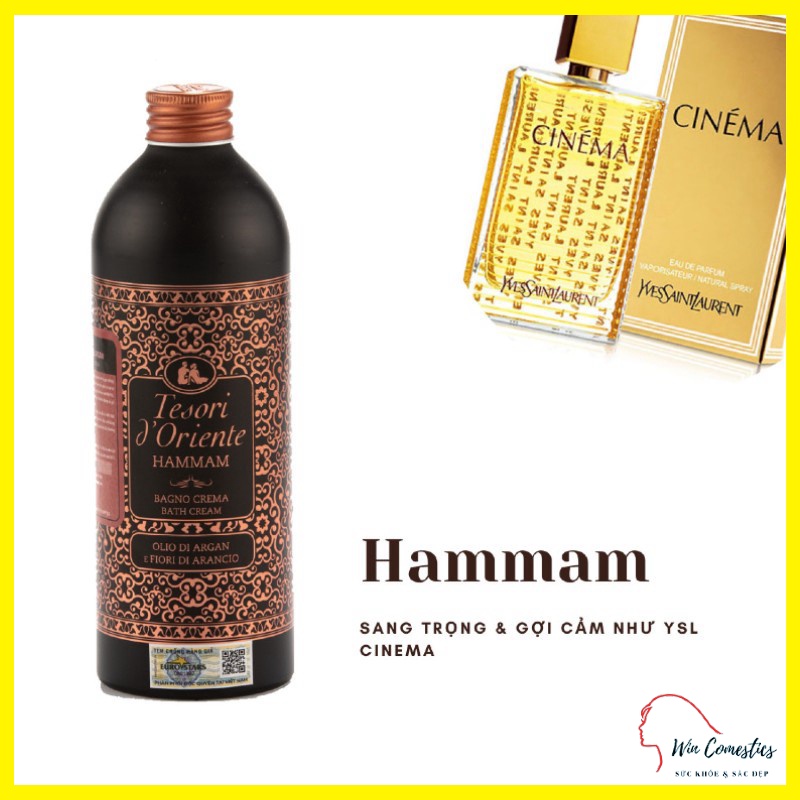 [ Hàng Chính Hãng ] Sữa Tắm Nước Hoa Ý Tesori d'Oriente Hammam Tinh Dầu Argan 500ml