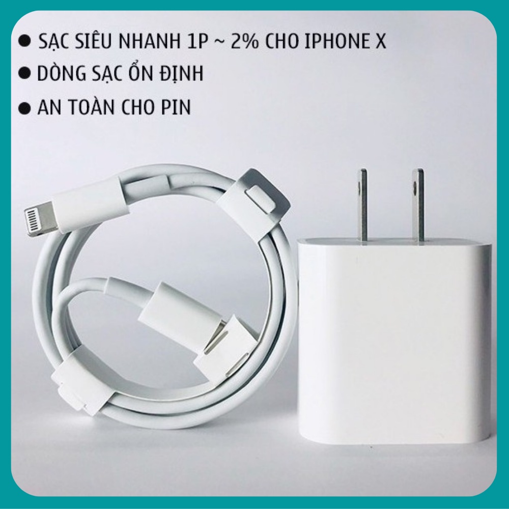 Bộ sạc nhanh 18W dùng cho Pro Max, iPhone 11, iPhone XS Max, iPhone XS, iPhone X, iPhone 8 Plus, iPhone 8 1 ĐỔI 1