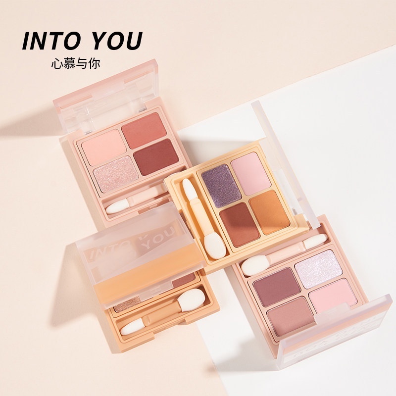 Sản phẩm mới into you Shero nữ chính series phấn mắt bốn màu trang điểm nude tự nhiên học sinh nổi tiếng trên mạng Douyin cùng kiểu