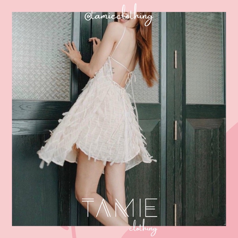 Đầm Hở Lưng LÔNG VŨ Dáng Váy Dây Yếm NDLN TAMIEclothing | BigBuy360 - bigbuy360.vn