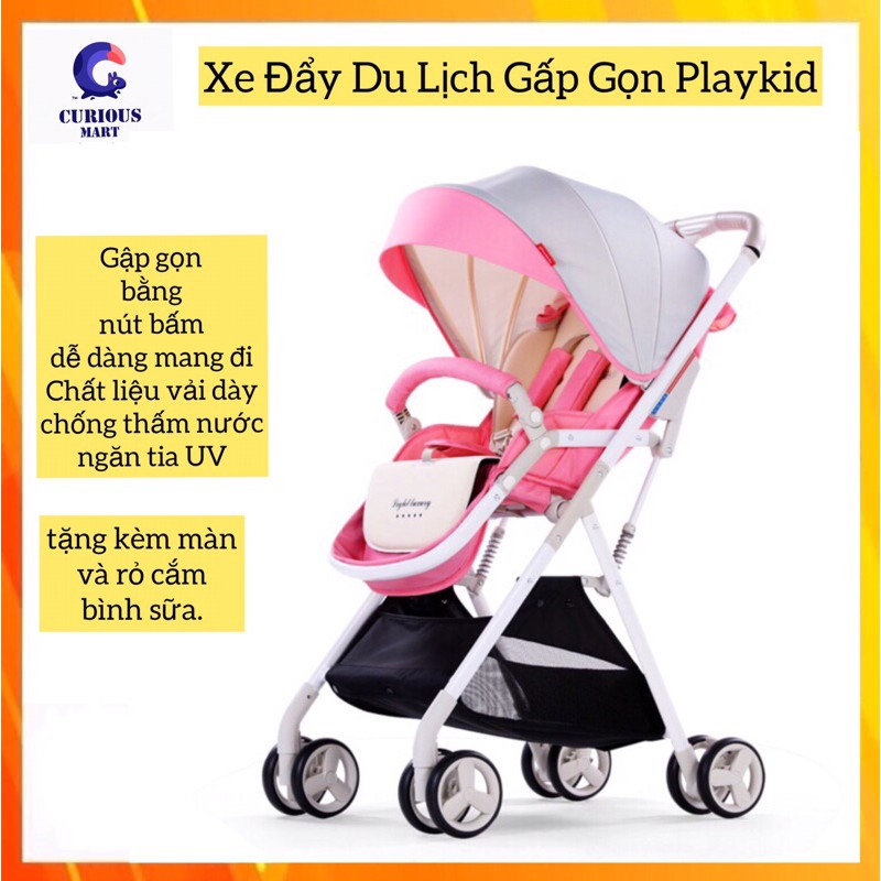 Xe Đẩy Trẻ Em Playkids Hàng Cao Cấp , Xe Gấp Gọn Một Chiều Curious