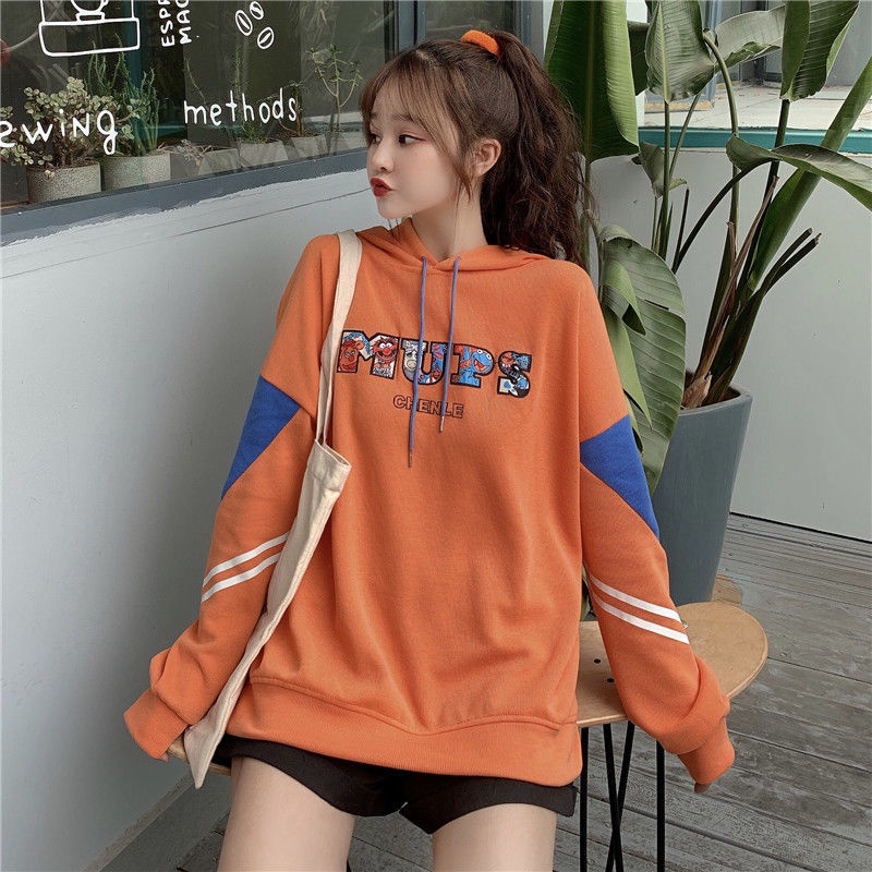 ZHELIHANGFEI Áo Hoodie Dài Tay Dáng Rộng In Hình Hoạt Hình Anime Dễ Phối Đồ