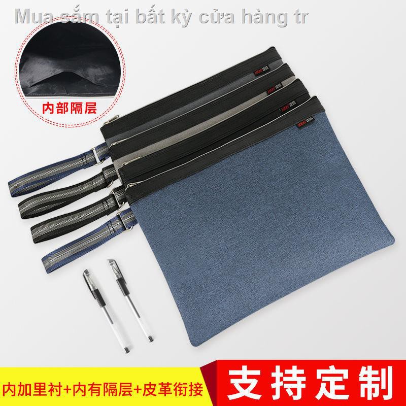 Túi đựng hồ sơ cầm tay Jianteng A4, thông tin vải nhiều lớp, khóa kéo văn phòng hội nghị, sinh viên