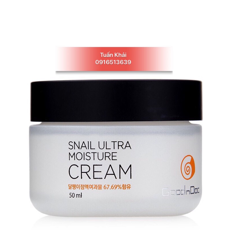 Kem Dưỡng Da Chống Lão Hóa Cấp Ẩm Chống Nhăn Trẻ Hóa Da Từ Ốc Sên GoodnDoc Snail Ultra Moisture