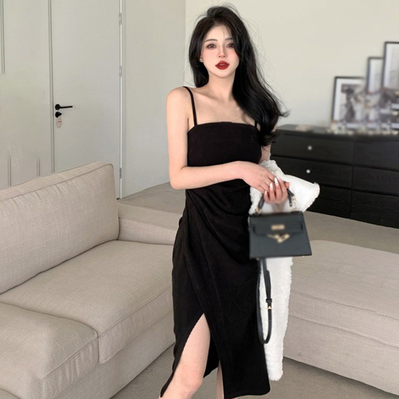 Đầm Hai Dây Ôm Dáng Màu Sắc Trơn Phong Cách Hàn Quốc Thời Trang Cho Nữ