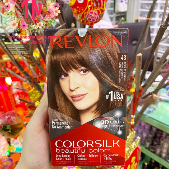 Thuốc nhuộm tóc Revlon ColorSilk số 43 ( Medium Golden Brown - Nâu Ánh Kim Vừa )