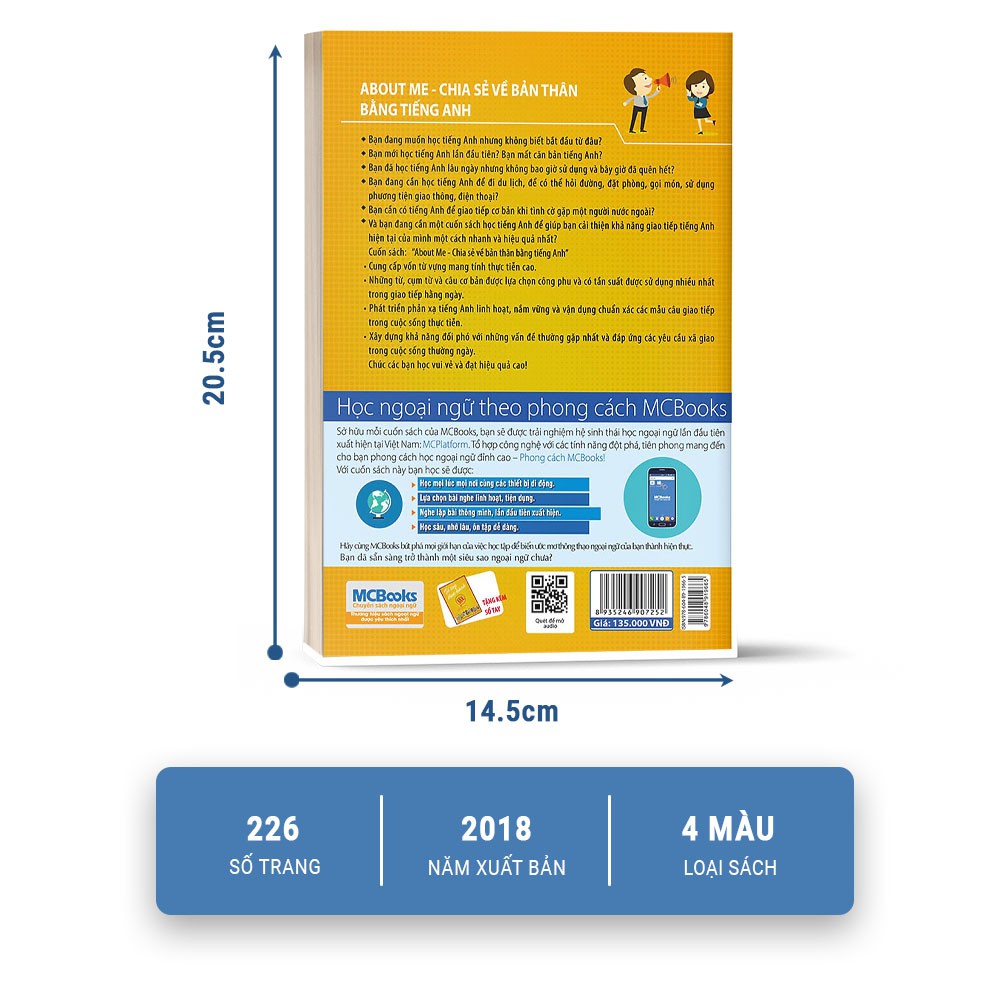 Sách About Me Chia Sẻ Về Bản Thân Bằng Tiếng Anh (Tái bản 2019)