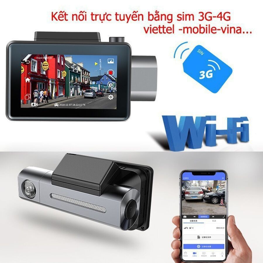 {Giá Hủy Diệt}Camera hành trình ô tô Cafu C1 Full HD -WIFI giám sát trực tiếp từ xa qua smartphone ghi hình trước sau