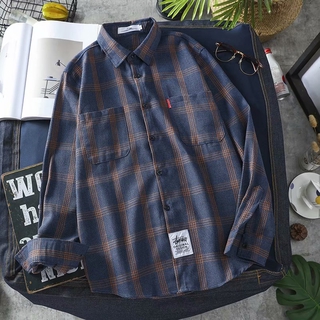 Áo Khoác Sơ Mi Dáng Rộng Tay Dài Chống Nắng Họa Tiết Kẻ Sọc Thời Trang Cho Nam