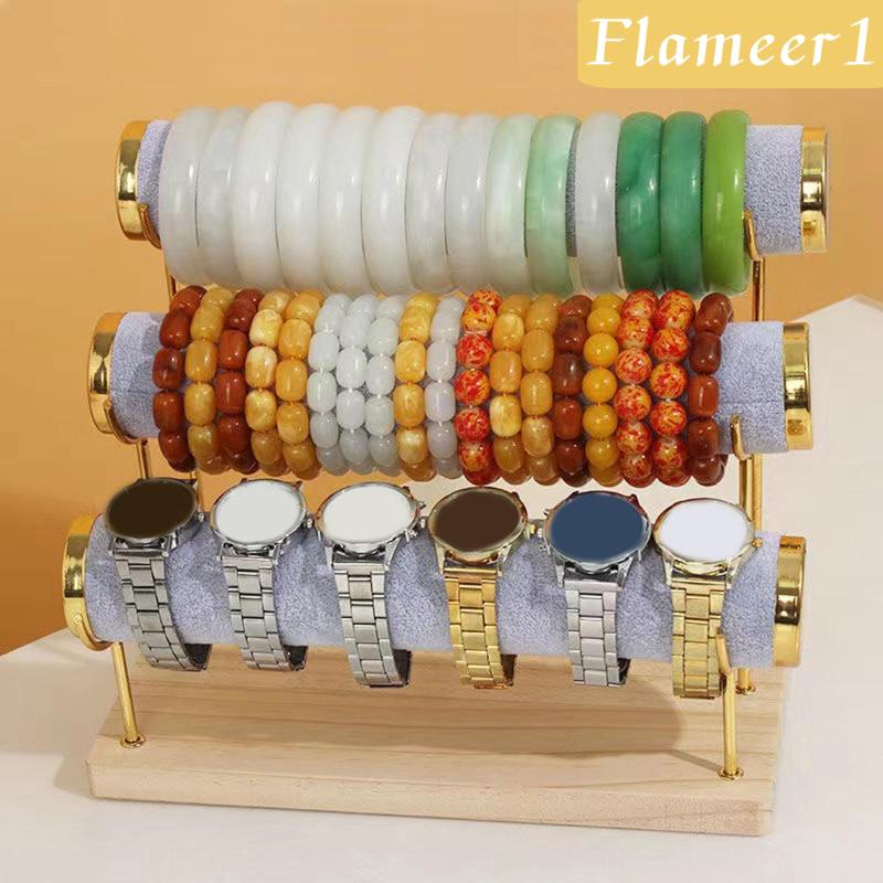1 [flameer1] Khay 3 Tầng Trưng Bày Trang Sức / Đồng Hồ / Vòng Tay Đếm