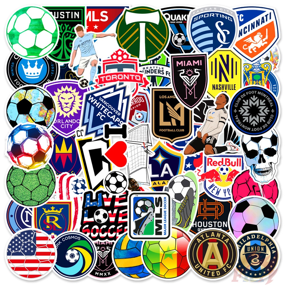 ❉ Miếng Dán Trang Trí Bóng Đá Dòng Mls Series 01 Major League ❉ Bộ 50 Miếng Dán Chống Thấm Nước Thời Trang