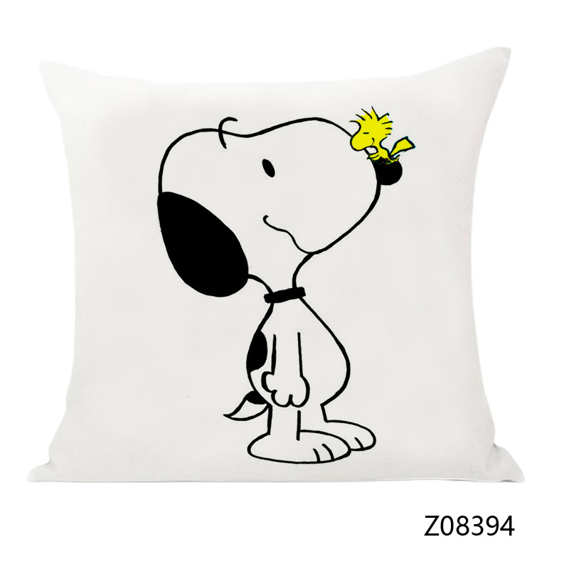 Vỏ Gối Vuông 45x45cm Họa Tiết Chú Chó Snoopy Dễ Thương