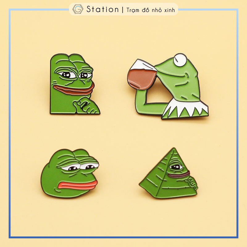 Pin cài áo meme hình chú ếch xanh vozer hay dùng comment dạo - GC213