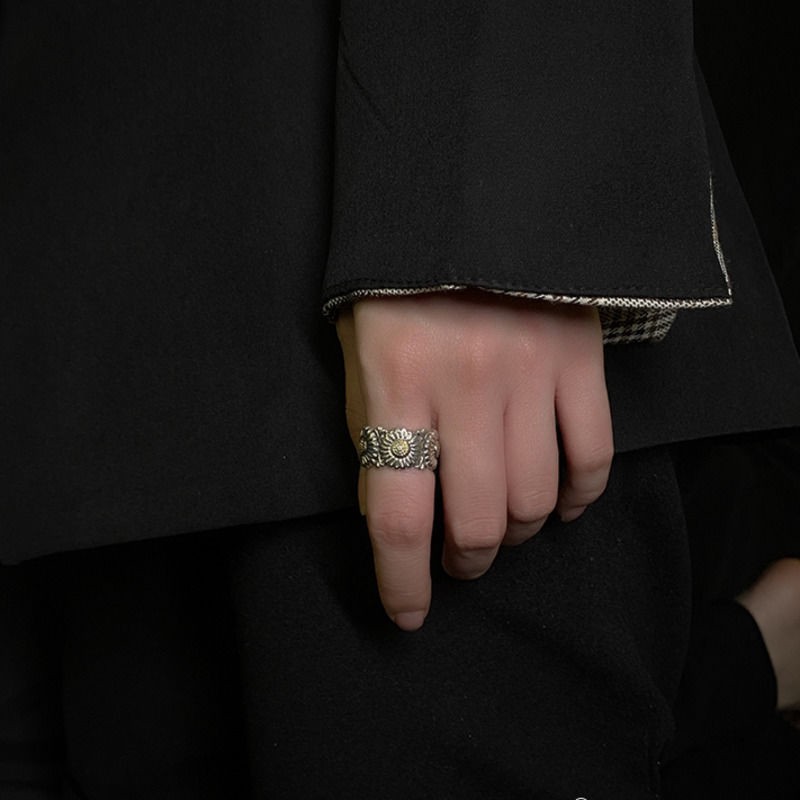 Nhẫn thiết kế hở hình hoa cúc xinh xắn có thể điều chỉnh 23183