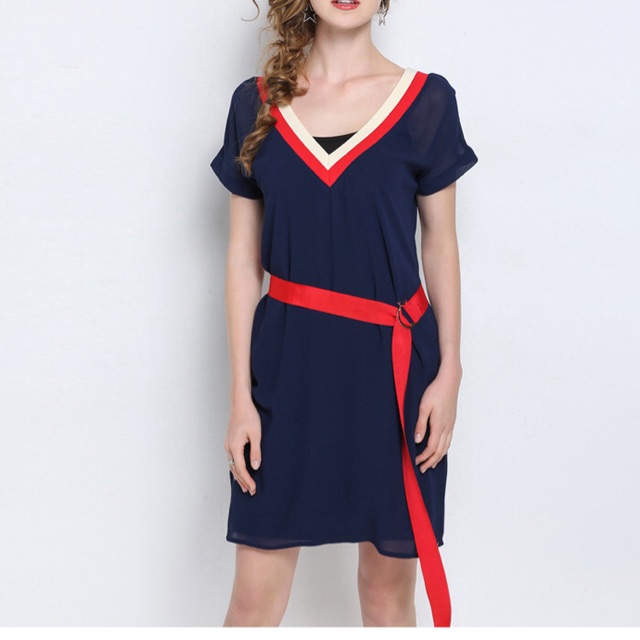 Đầm voan cổ tim big size màu xanh đen phối thun size lớn 3Xl 80-90kg