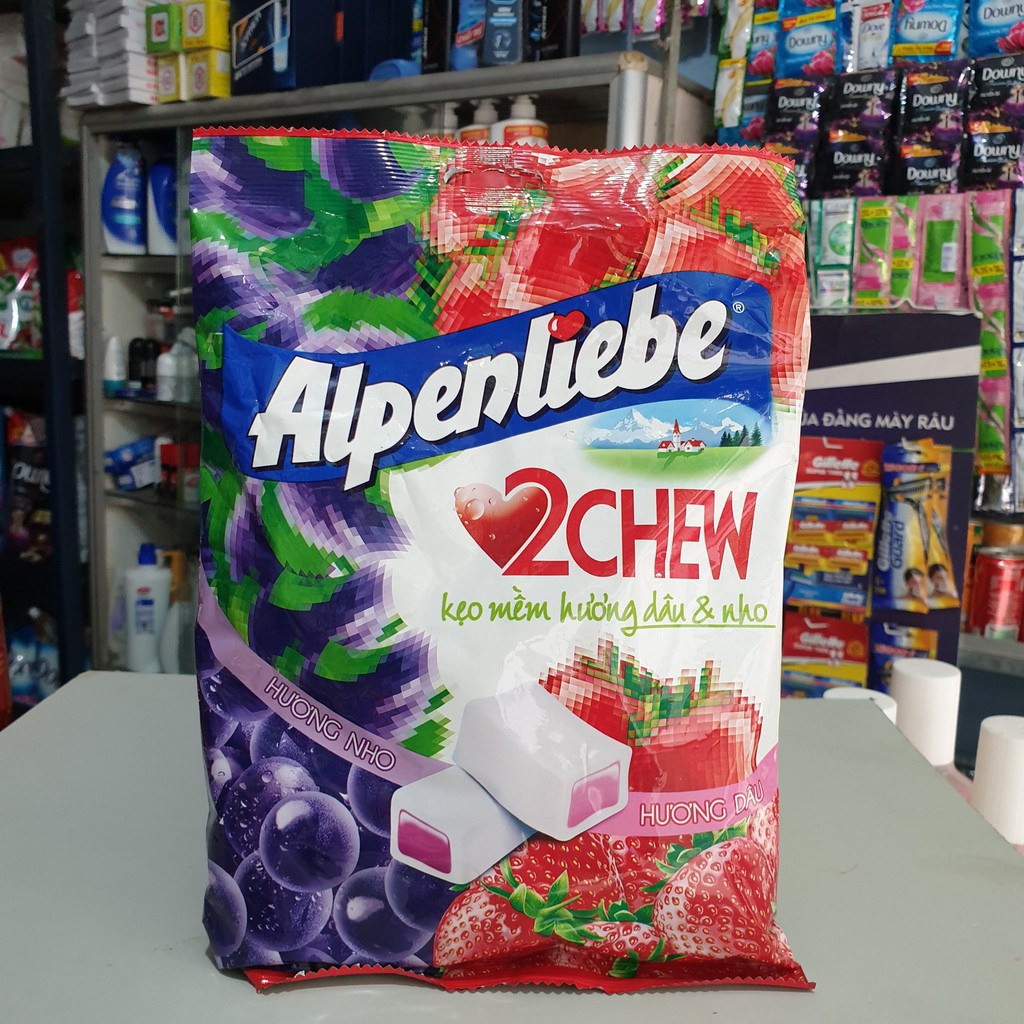 Gói 25 viên Kẹo Alpenliebe mềm 2 chew dâu và nho thơm ngon ngất ngây