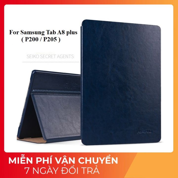 Bao da samsung tab a8 plus (p200/p205) spen nắp gập tích hợp chân chống dựng đa chiều cao cấp kaku