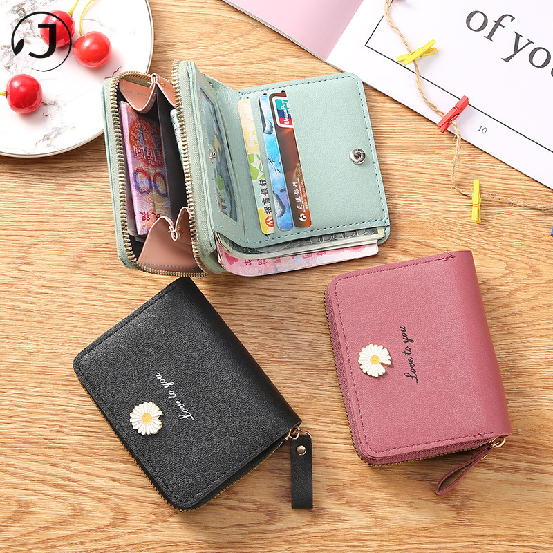 Ví da PU  Cầm Tay Ngắn đẹp mini họa tiết hình hoa cúc thời trang dành Bóp đựng tiền cho nữ | BigBuy360 - bigbuy360.vn