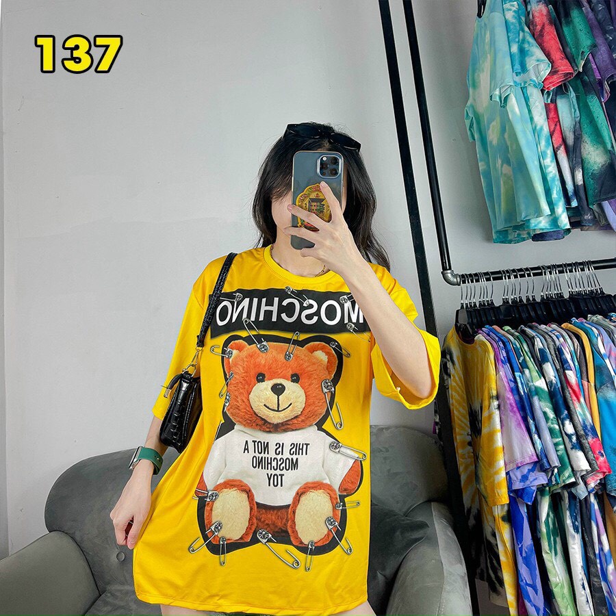 Áo thun nữ tay lỡ form rộng hình thú dễ thương, in hình 3D siêu đẹp - Thun cotton 2 chiều (y hình)