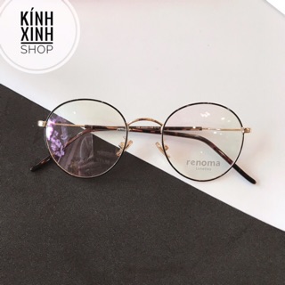 Kính gọng mắt tròn nhỏ kim loại korea ren728