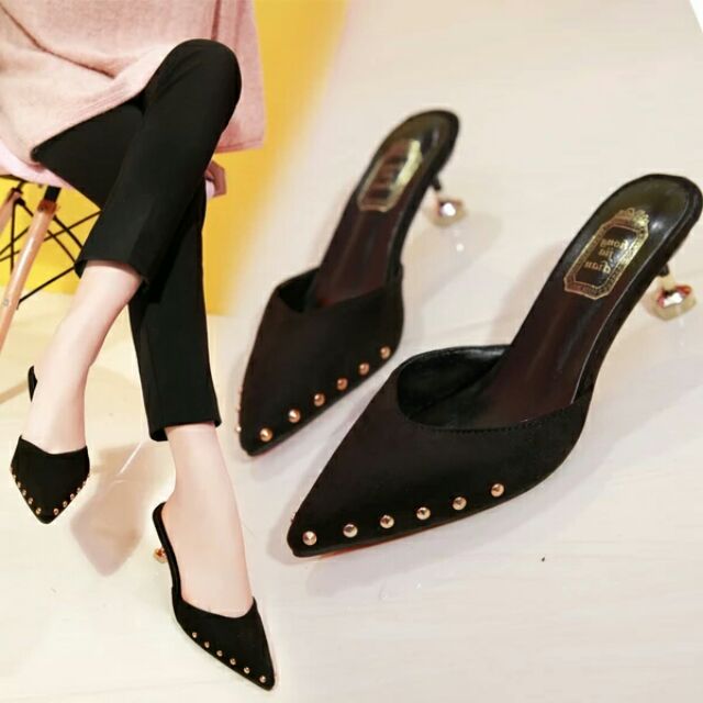 Oder sz 34-39(kèm ảnh thật)  sục cao gót có cả da lộn lẫn da pu