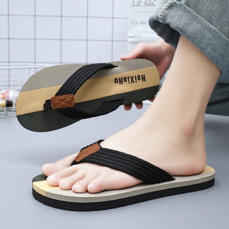 Dép Xỏ Ngón Cao Su Đế Mềm Chống Trượt Chống Mài Mòn Thời Trang Cho Nam