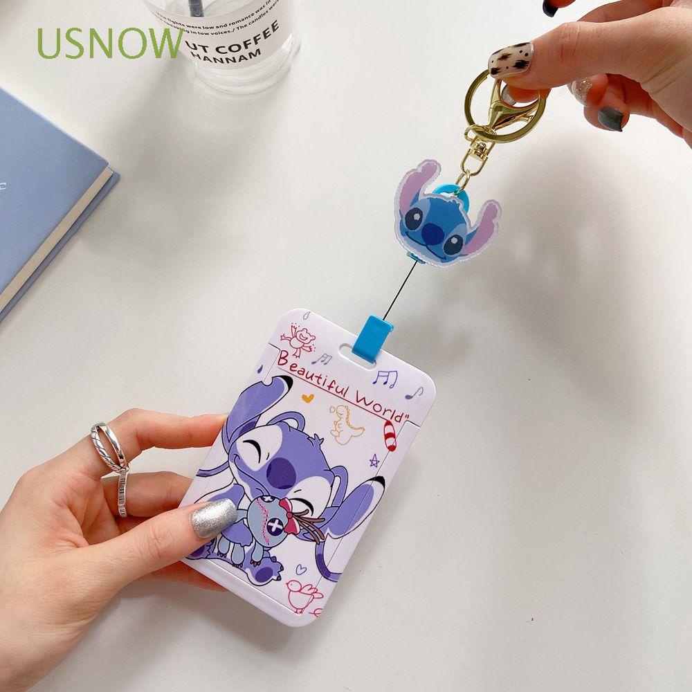 Ví Đựng Thẻ ID Có Khóa Kéo Và Móc Chìa Khóa Hình Chuột Mickey Stitch Minnie