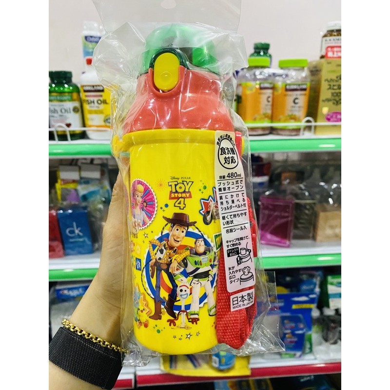 BÌNH UỐNG NƯỚC NÚT BẤM SKATER 480ML của Nhật