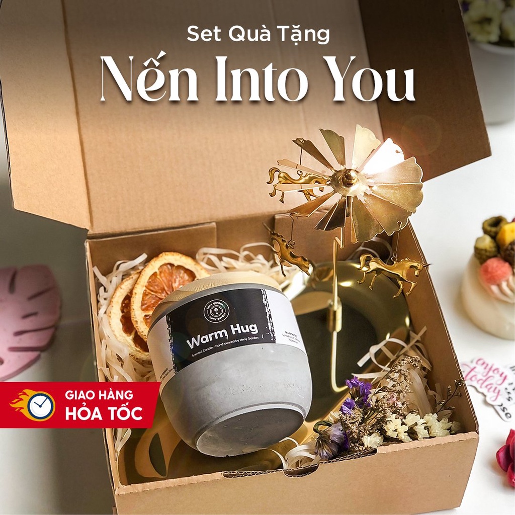 Set Quà Tặng Sinh Nhật Nến Thơm INTO YOU Cho Nữ, Nam HENY GARDEN